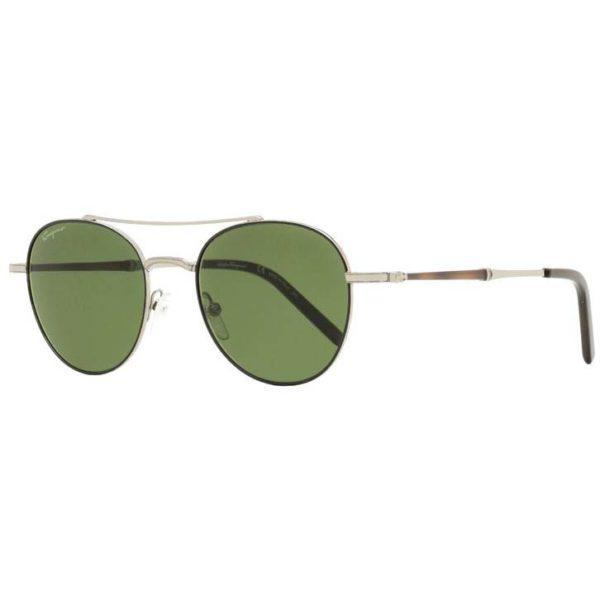商品Salvatore Ferragamo|Sf224s-039-51 Men's Oval Gunmetal And Black Sunglasses,价格¥2764,第1张图片