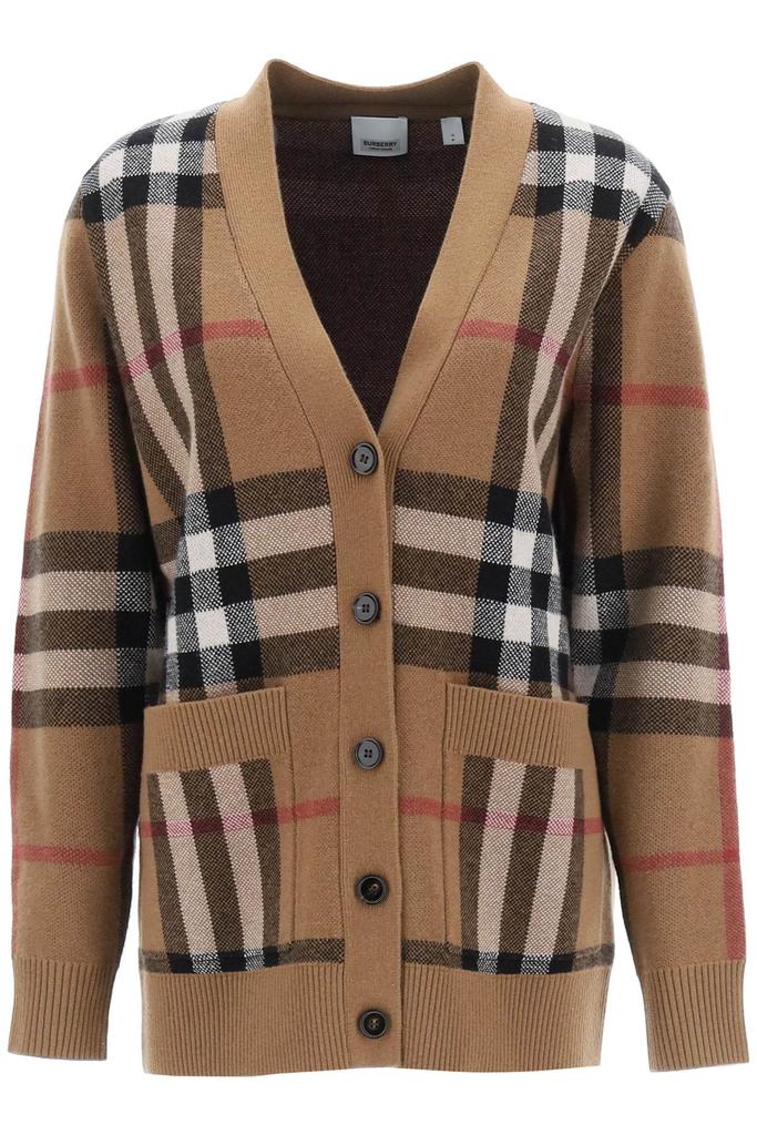 Burberry Willah Tartan Wool And Cashmere Cardigan商品第1张图片规格展示
