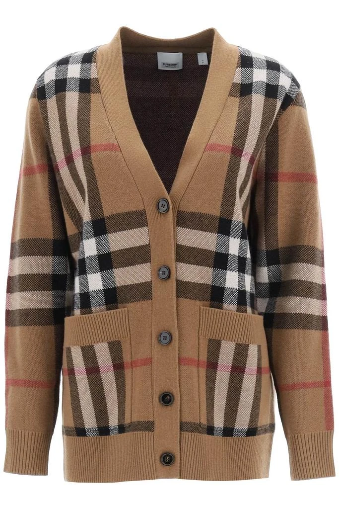 商品Burberry|Burberry Willah Tartan Wool And Cashmere Cardigan,价格¥6527,第1张图片