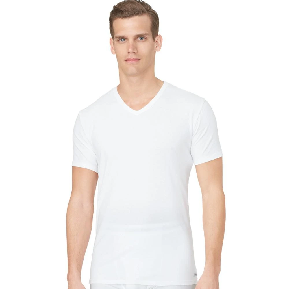 商品Calvin Klein|Men's Stretch Cotton V-Neck Undershirt 2-Pack,价格¥136,第3张图片详细描述