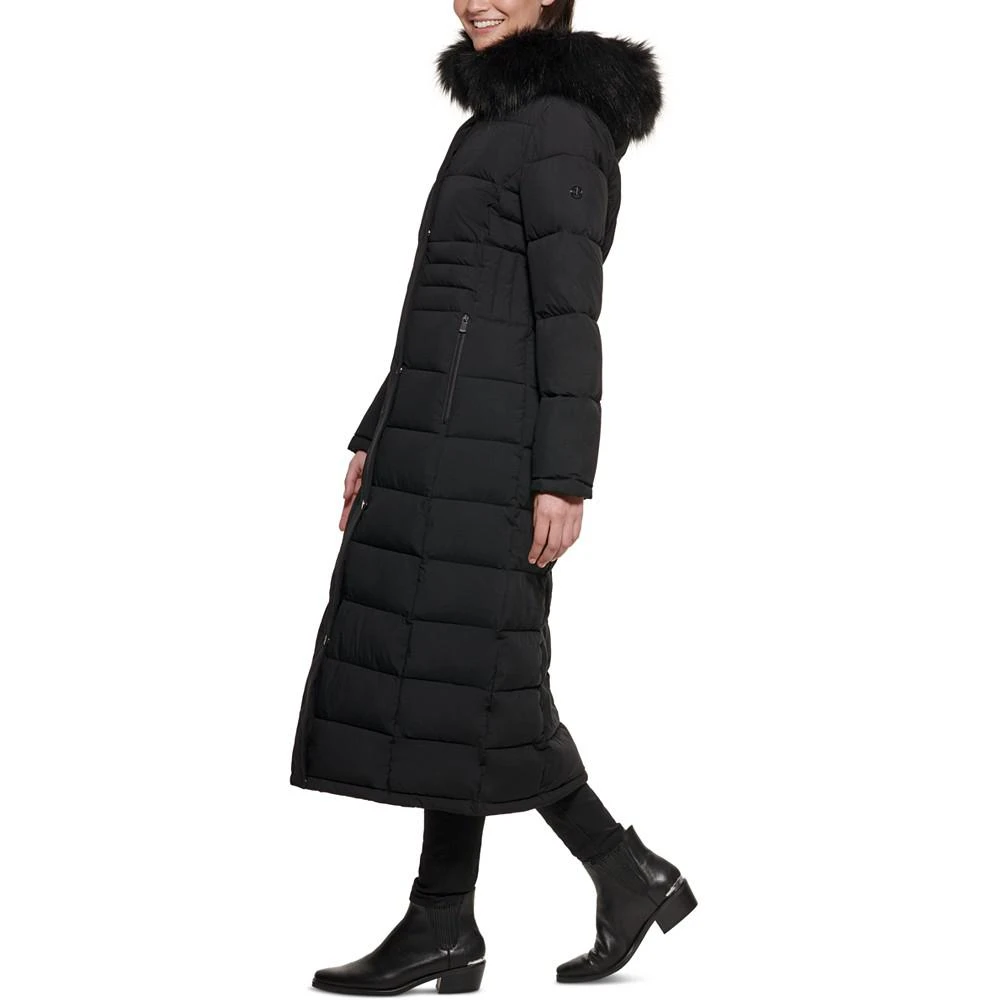 商品Calvin Klein|Women's Faux-Fur-Trim Hooded Maxi Puffer Coat,价格¥1502,第3张图片详细描述