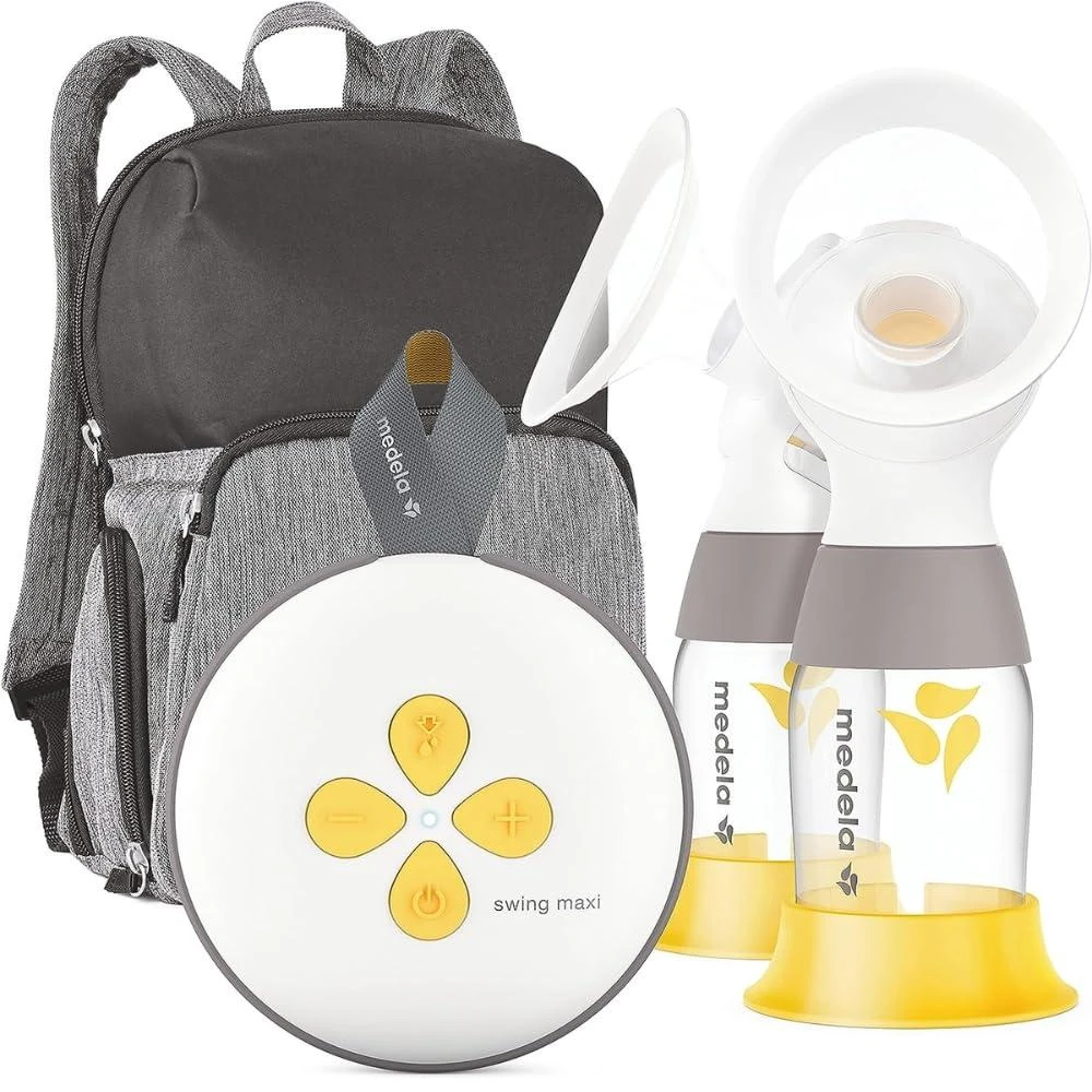 商品Medela|Medela Breast Pump | Swing Maxi Double Electric | Portable Breast Pump | USB-C Rechargeable | Bluetooth | Closed System | with Carry Bag,价格¥1626,第1张图片