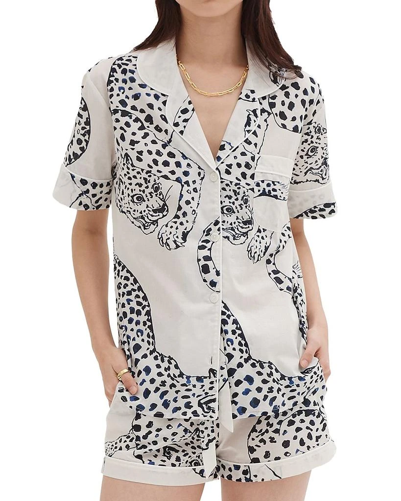 商品Desmond & Dempsey|Cotton Jaguar Shorts Pajama Set,价格¥1000,第1张图片