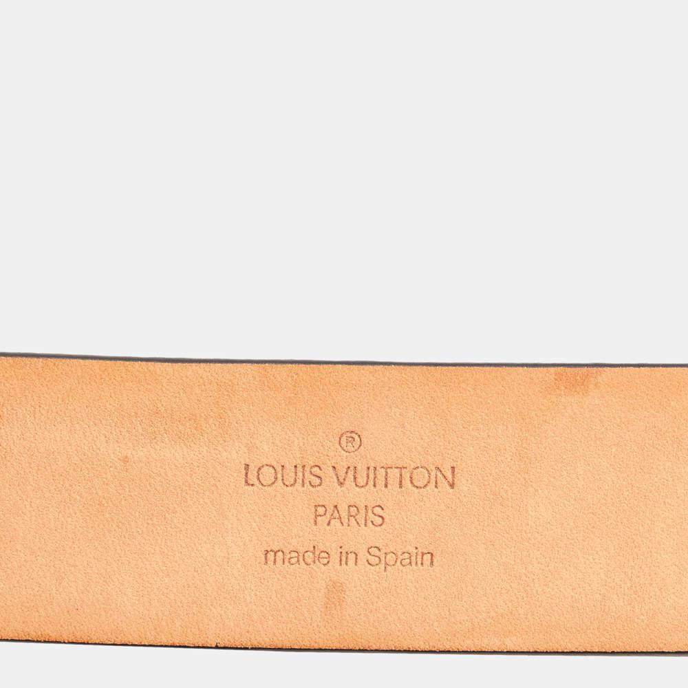 Louis Vuitton Black/Silver Initiales Leather Belt商品第4张图片规格展示