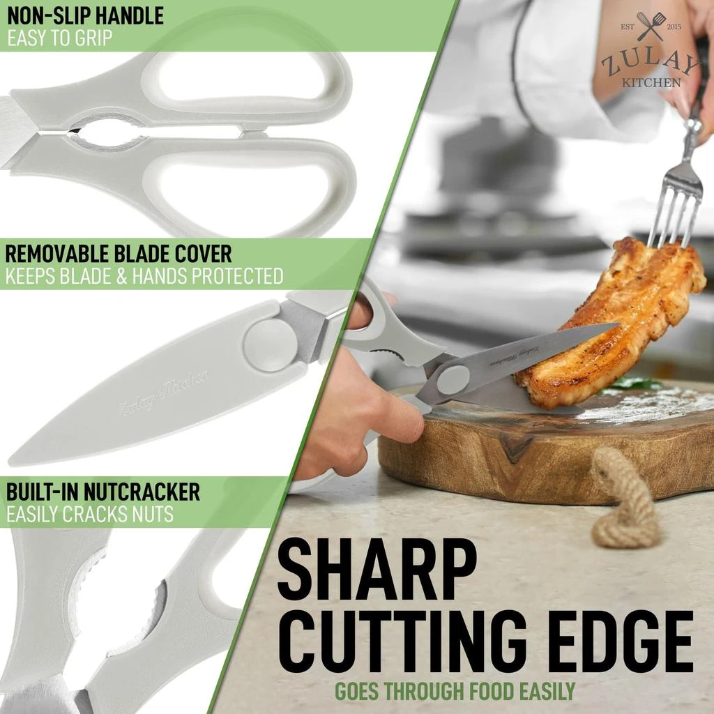 商品Zulay Kitchen|Stainless Steel Kitchen Shears With Protective Cover,价格¥144,第2张图片详细描述