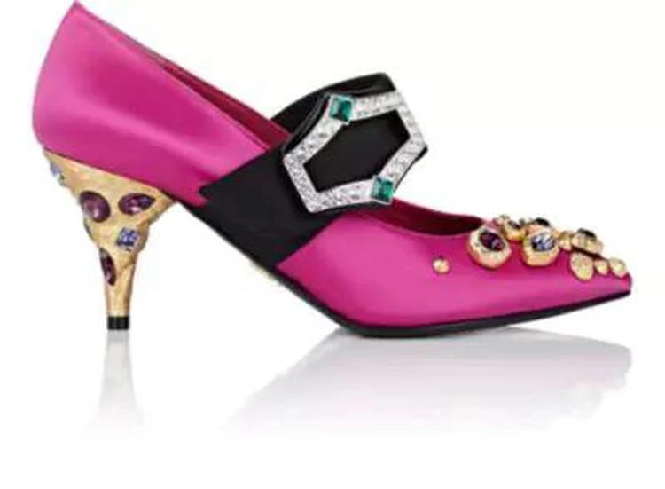 商品Prada|Jeweled-Heel Mary Jane Pumps,价格¥10460,第1张图片