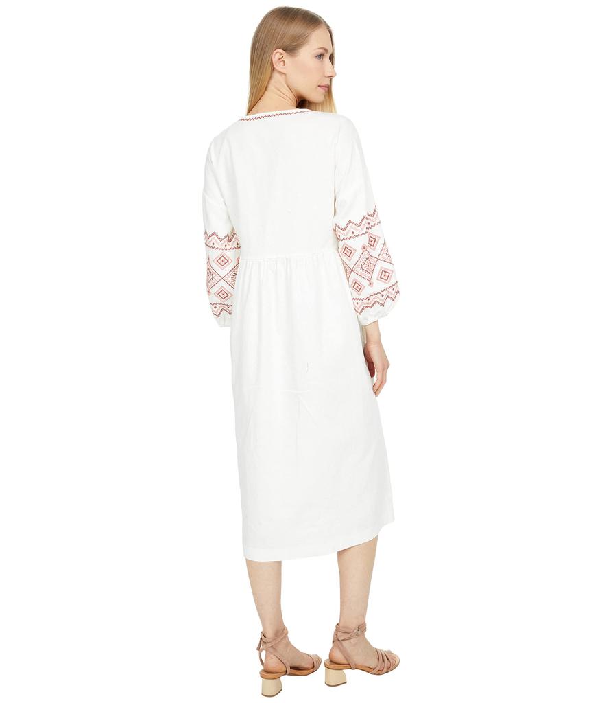 Embroidered Sleeve Popover Midi Dress商品第2张图片规格展示