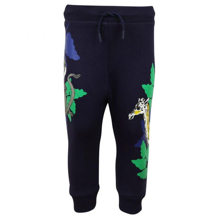 Dark Blue Jungle Pattern Polo Shirt & Trousers Set商品第5张图片规格展示