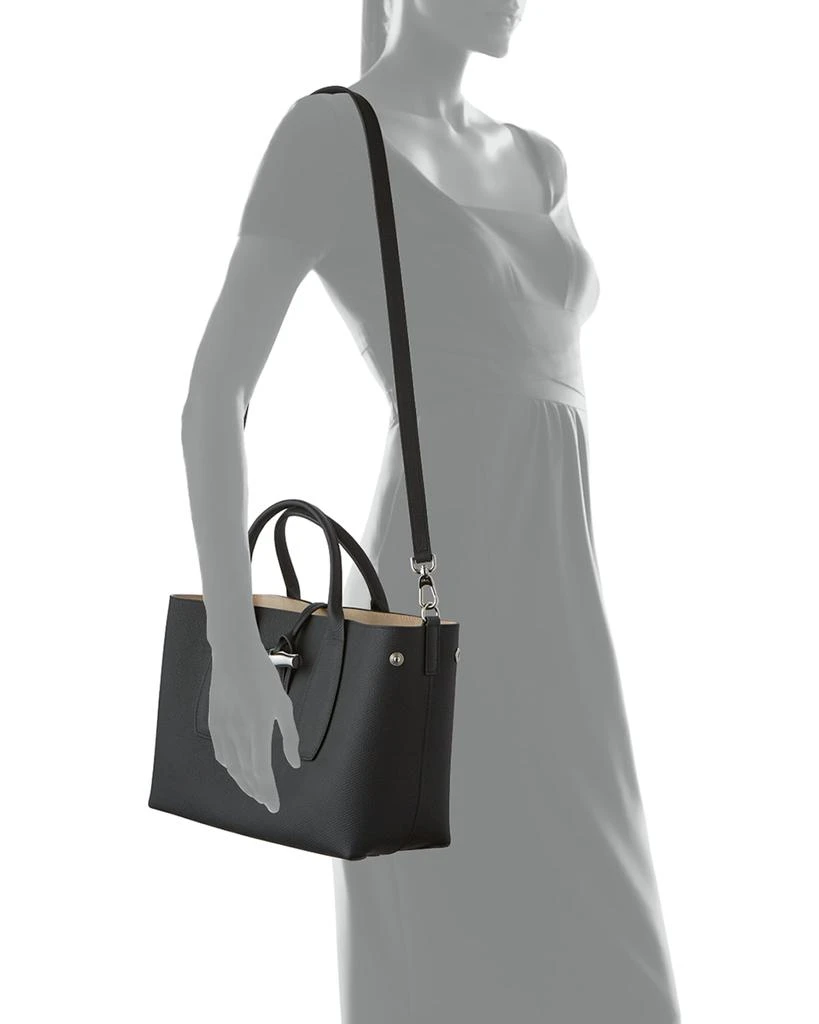 商品Longchamp|Roseau Medium Leather Top-Handle Tote Bag with Shoulder Strap,价格¥3794,第4张图片详细描述