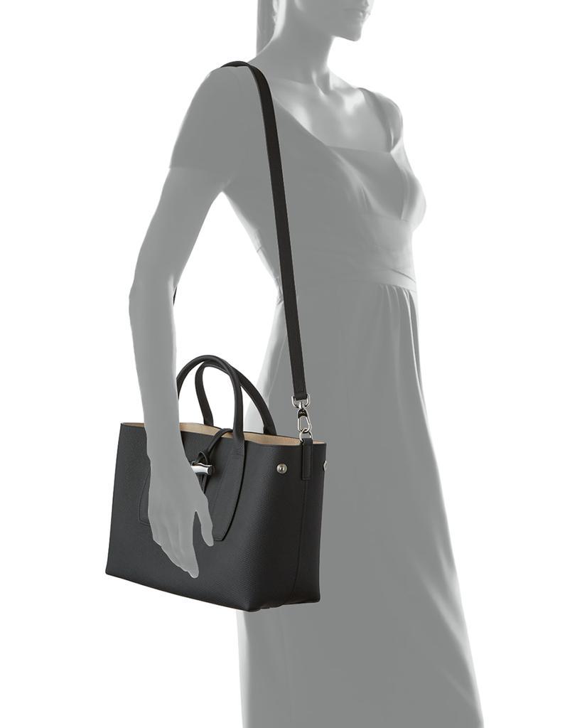 商品Longchamp|Roseau Medium Leather Top-Handle Tote Bag with Shoulder Strap,价格¥3657,第6张图片详细描述