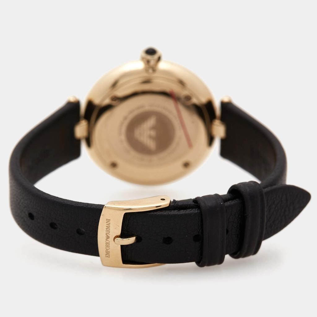 商品[二手商品] Emporio Armani|Emporio Armani Mother of Pearl Gold Plated Stainless Steel Leather Arianna AR11200 Women's Wristwatch 32 mm,价格¥1200,第7张图片详细描述