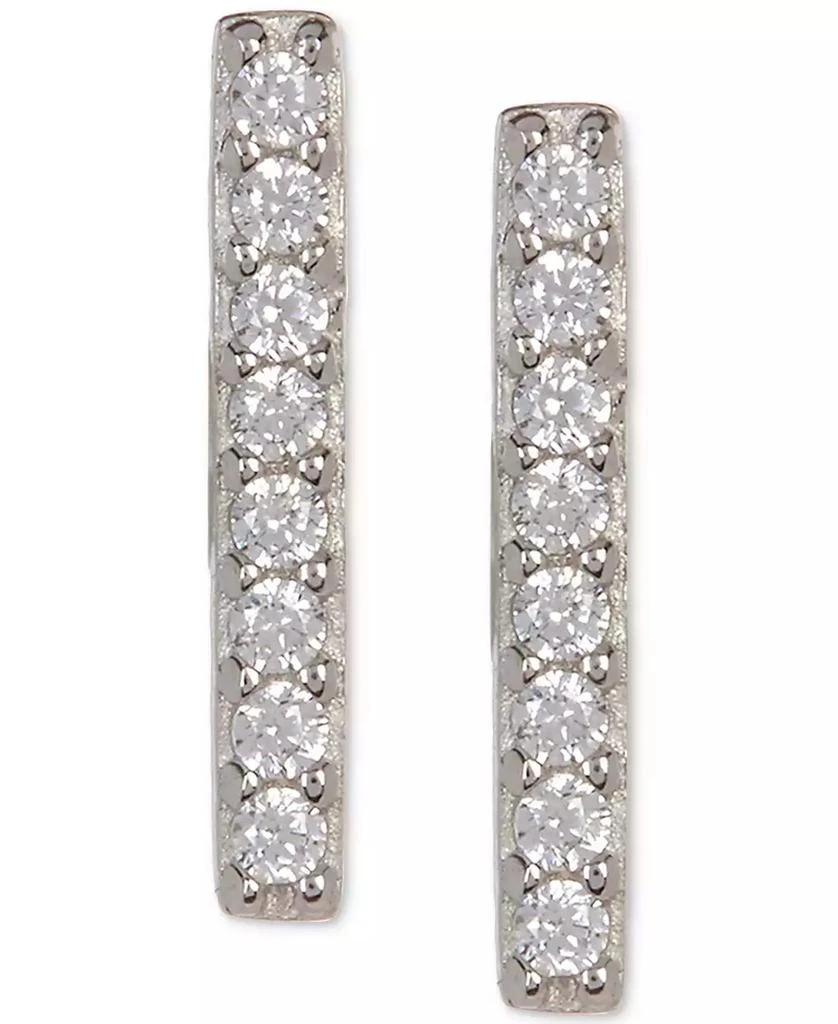 商品ADORNIA|Silver-Tone Crystal Bar Stud Earrings,价格¥117,第1张图片