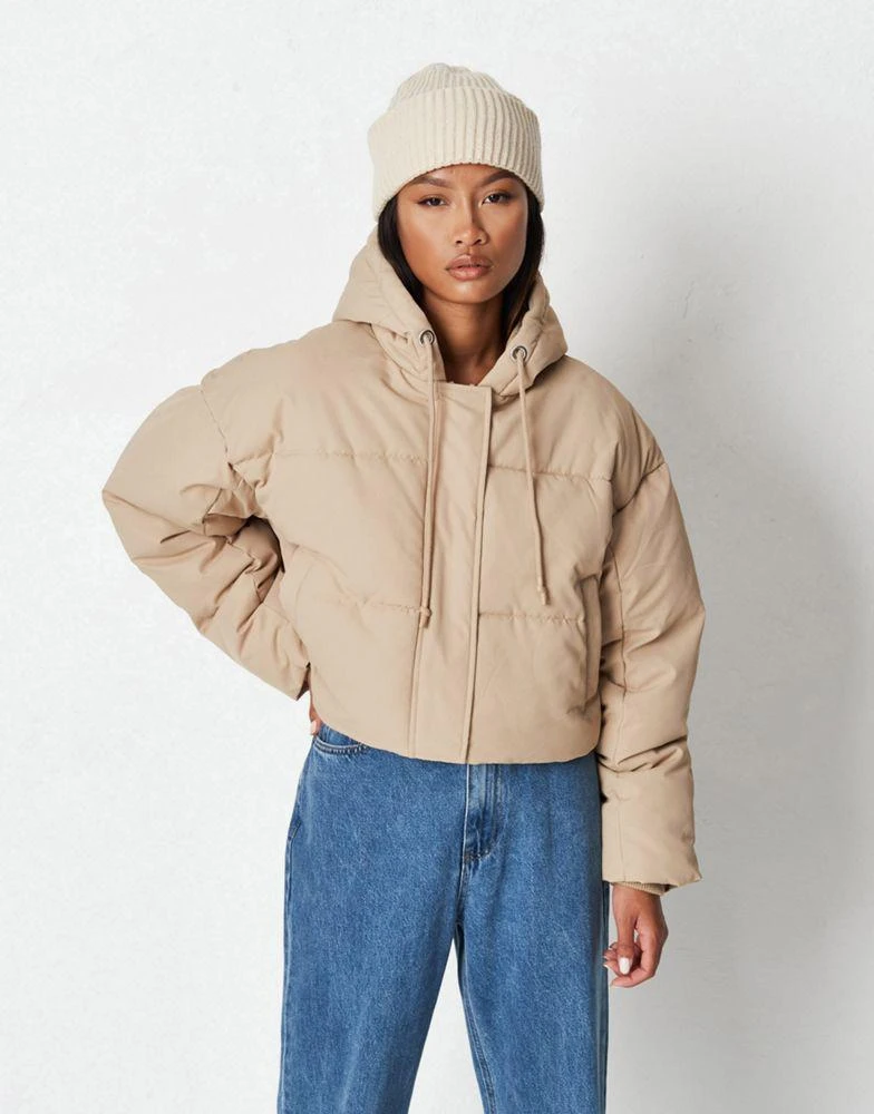 商品Missguided|Missguided padded jacket with step hem in stone,价格¥265,第2张图片详细描述