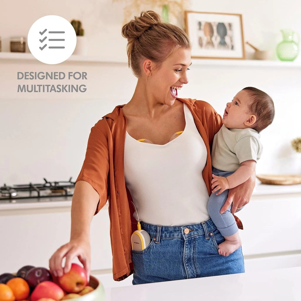 商品Medela|Medela Freestyle Hands-Free Breast Pump | Wearable & Soothing Gel Pads for Breastfeeding, 4 Count Pack, Tender Care HydroGel Reusable Pads,价格¥579,第3张图片详细描述