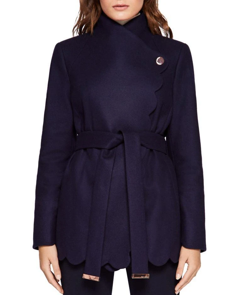商品Ted Baker London|Aastar Scallop Edge Short Wrap Coat,价格¥2428,第1张图片