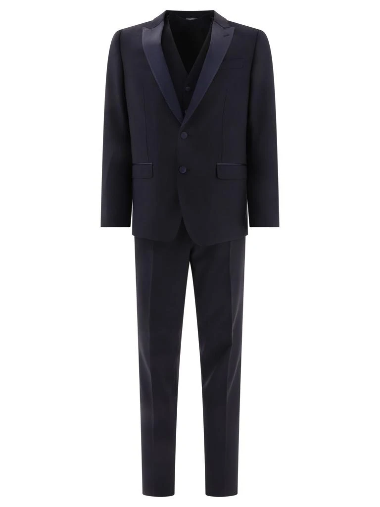 商品Dolce & Gabbana|Three-Piece Suit Suits Blue,价格¥8684,第1张图片