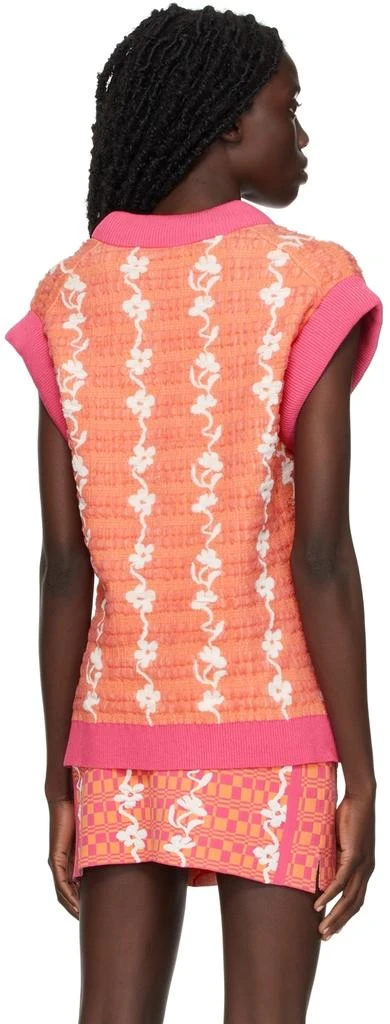 商品PH5|Pink & Orange Eco Gerry Oversized Floral Stitch Sweater Vest,价格¥774,第3张图片详细描述