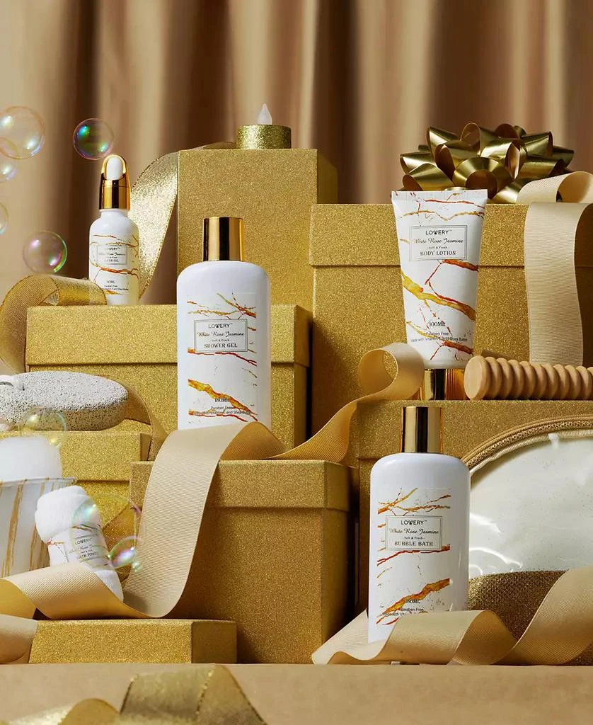 商品Lovery|White Rose Jasmine Body Care Set, Home Spa Basket, Self Care Gifts, 9 Piece,价格¥227,第4张图片详细描述