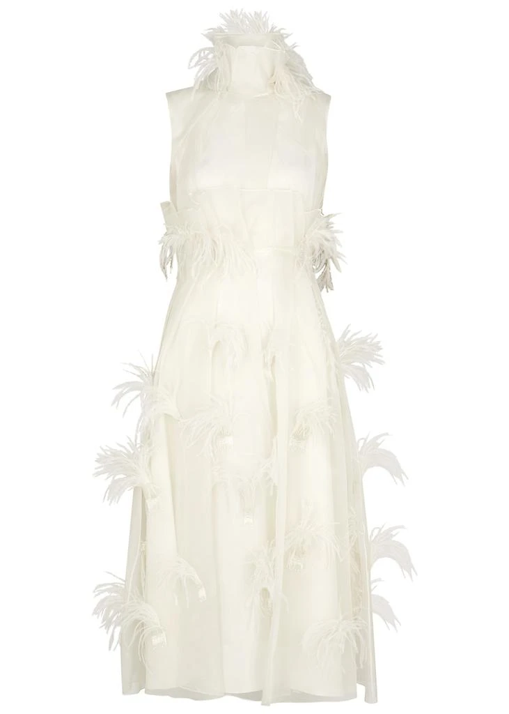 商品ROKSANDA|Karea ivory embellished silk-organza midi dress,价格¥14007,第1张图片