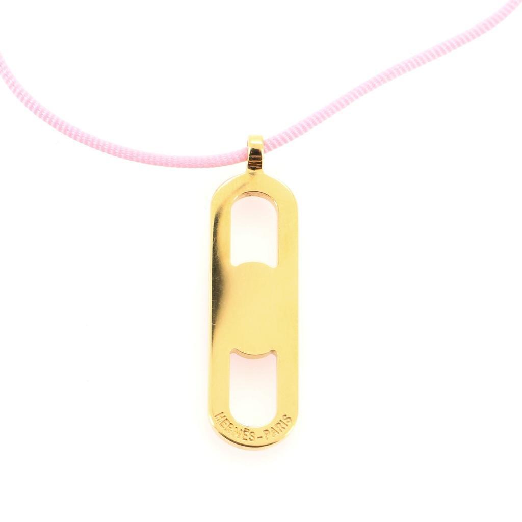 商品[二手商品] Hermes|Hermes Maillon Pendant Choker Silk Cord with Metal and Enamel Pink,价格¥5128,第5张图片详细描述