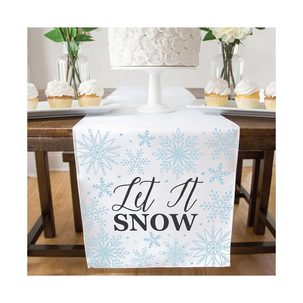 商品Big Dot of Happiness|Winter Wonderland Snowflake and Winter Wedding Cloth Table Runner  13 x 70 in,价格¥201,第3张图片详细描述