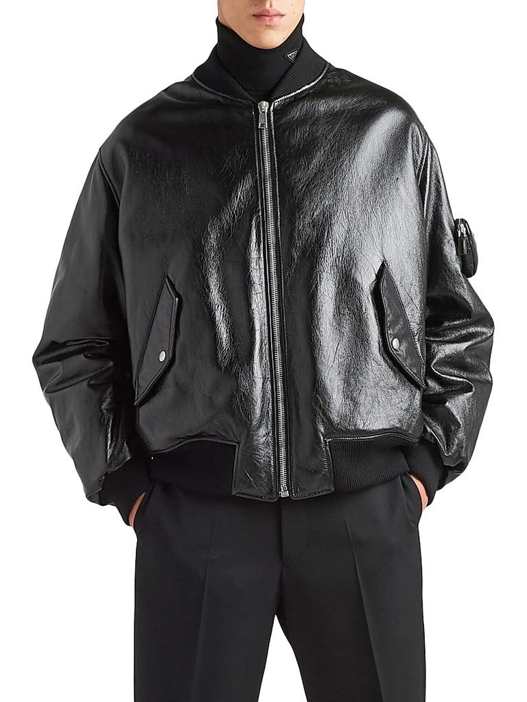 商品Prada|Nappa Leather Bomber Jacket,价格¥52517,第2张图片详细描述