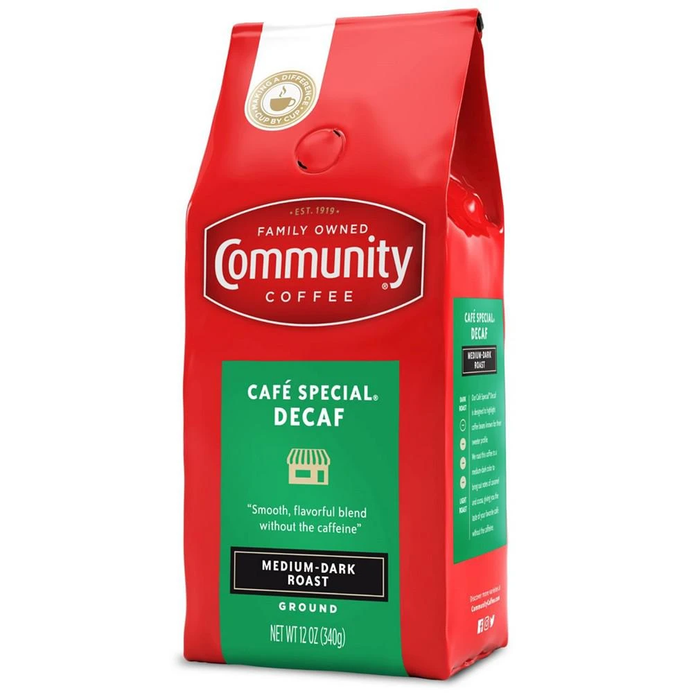 商品Community Coffee|Cafe Special Decaf Medium-Dark Roast Premium Ground Coffee, 12 Oz - 6 Pack,价格¥464,第3张图片详细描述