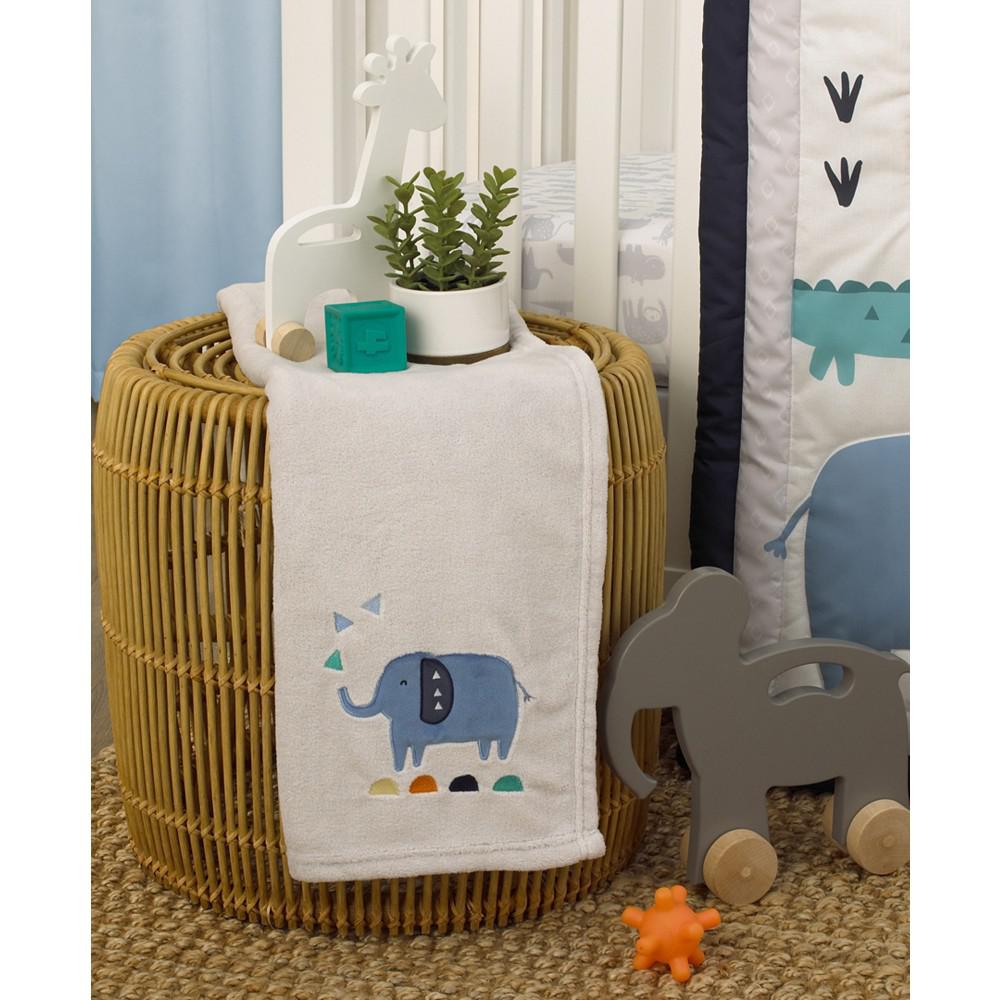 Modern Jungle Pals Super Soft Elephant Baby Blanket商品第4张图片规格展示