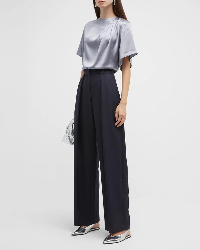 商品Vince|Flutter-Sleeve Draped Silk Blouse,价格¥850,第3张图片详细描述
