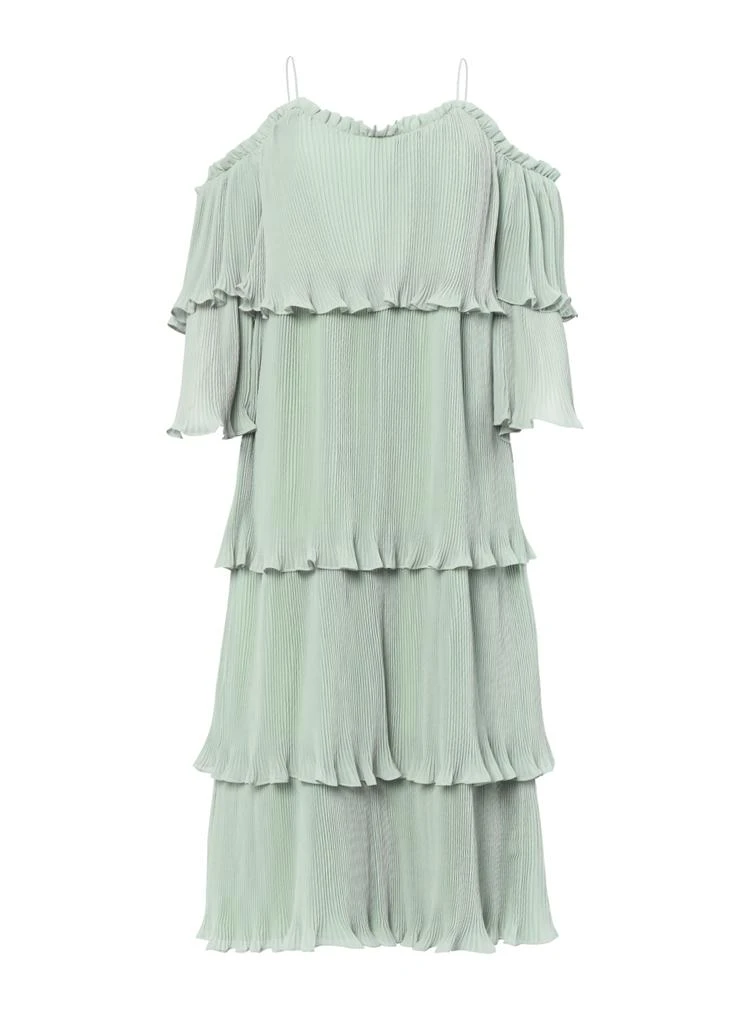 商品True Decadence|True decadence sea foam green pleated tiered cold shoulder midi dress,价格¥696,第1张图片