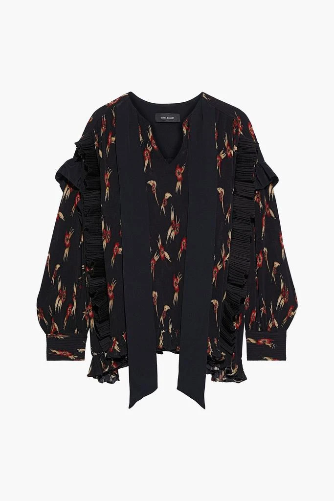商品Isabel Marant|Willis ruffle-trimmed floral-print plissé crepe de chine blouse,价格¥2792,第1张图片