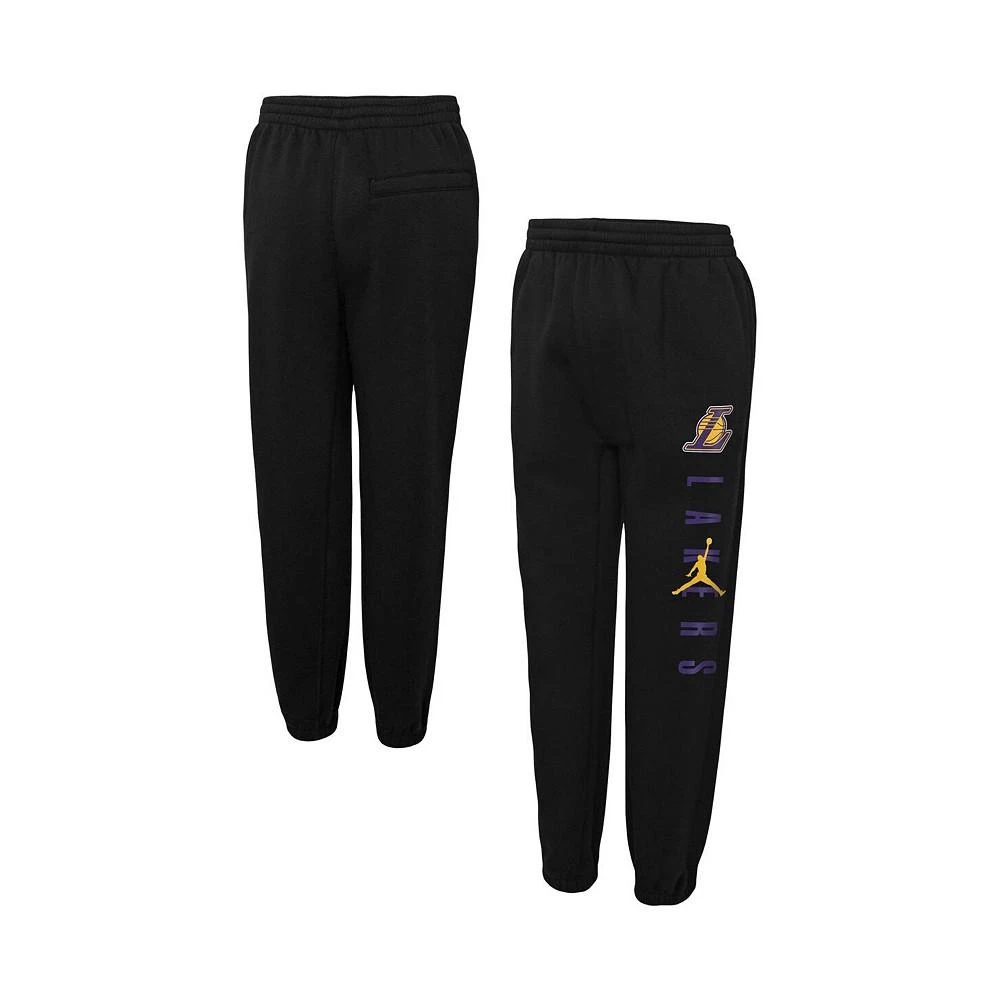 商品Jordan|Youth Boys Black Los Angeles Lakers Courtside Statement Edition Fleece Pants,价格¥409,第1张图片