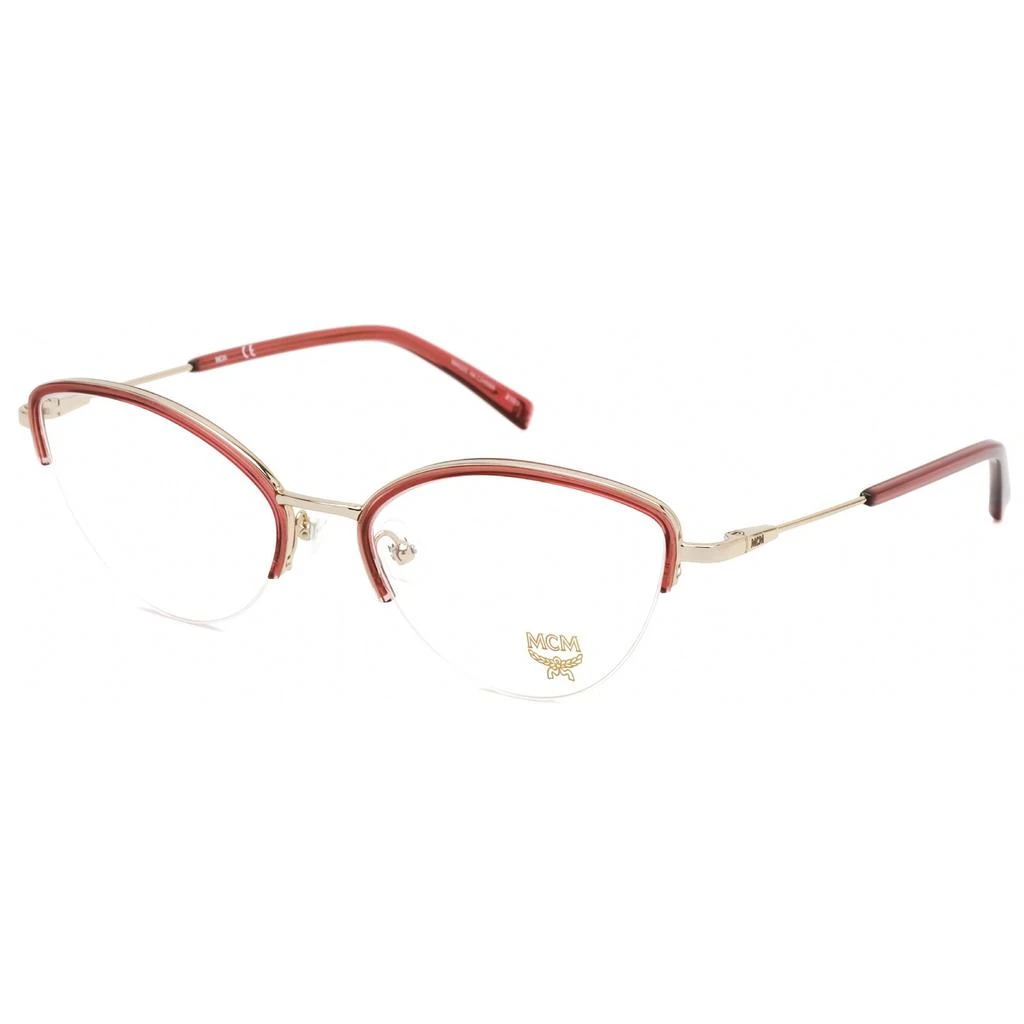 商品MCM|MCM Women's Eyeglasses - Clear Demo Lens Wine/Gold Cat Eye Shape Frame | MCM2142 612,价格¥396,第1张图片