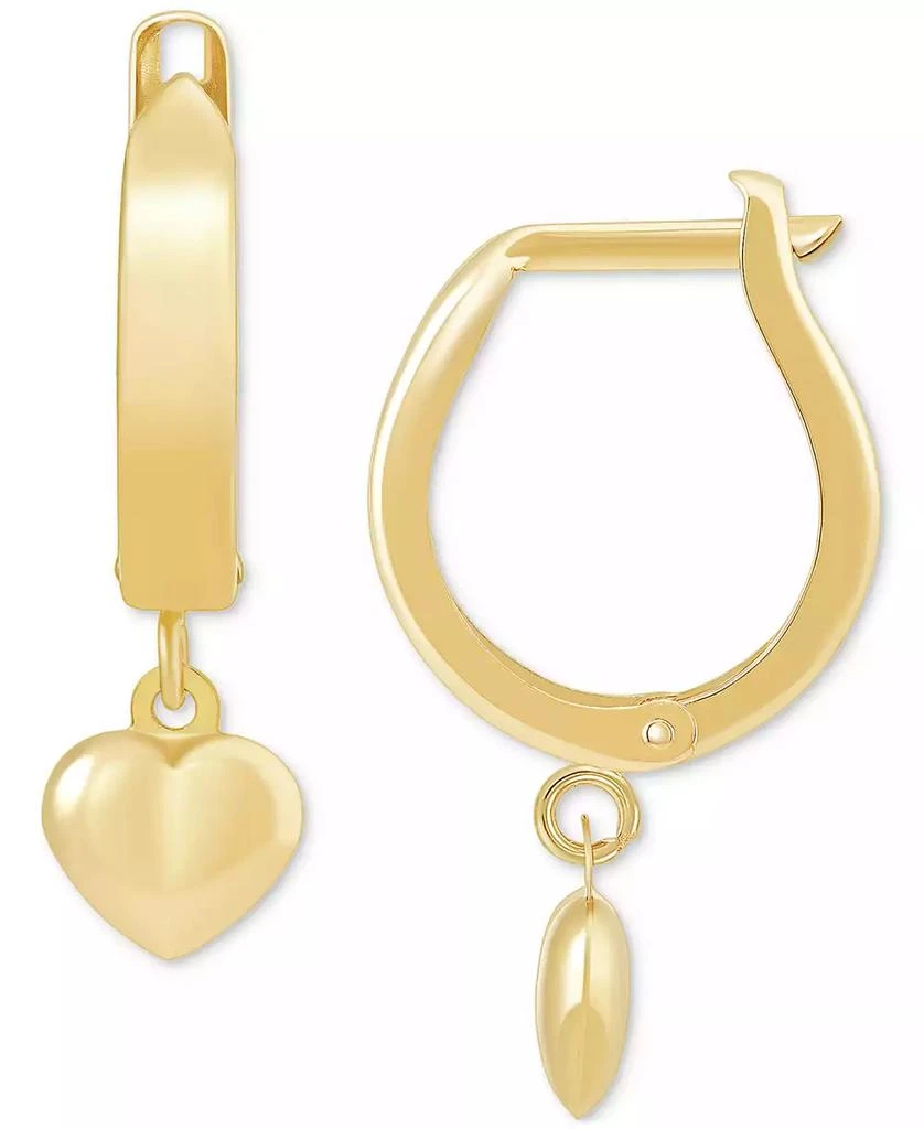 商品Macy's|Dangle Heart Huggie Hoop Earrings in 10k Gold,价格¥1203,第1张图片