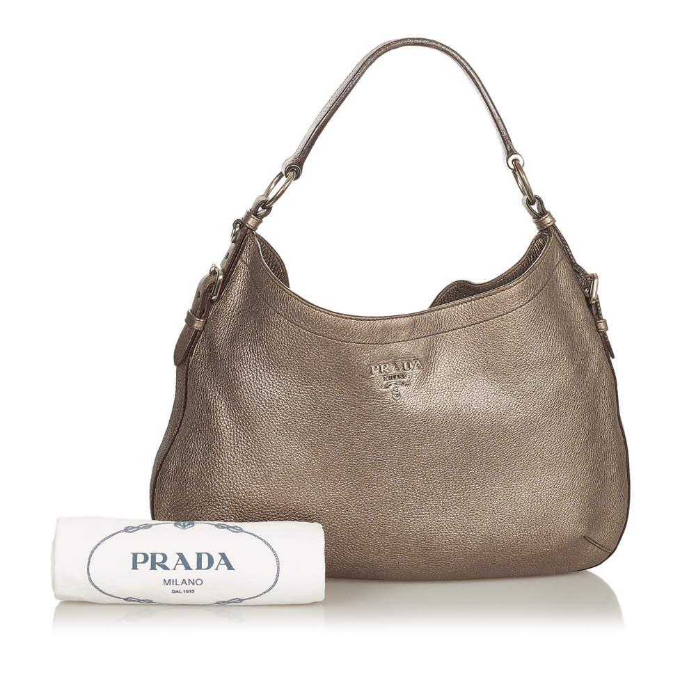 Prada Brown Vitello Daino Shoulder Bag商品第8张图片规格展示