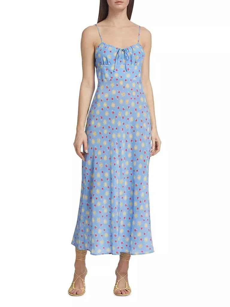 商品Rixo|Lanie Sleeveless Floral Midi-Dress,价格¥986,第3张图片详细描述