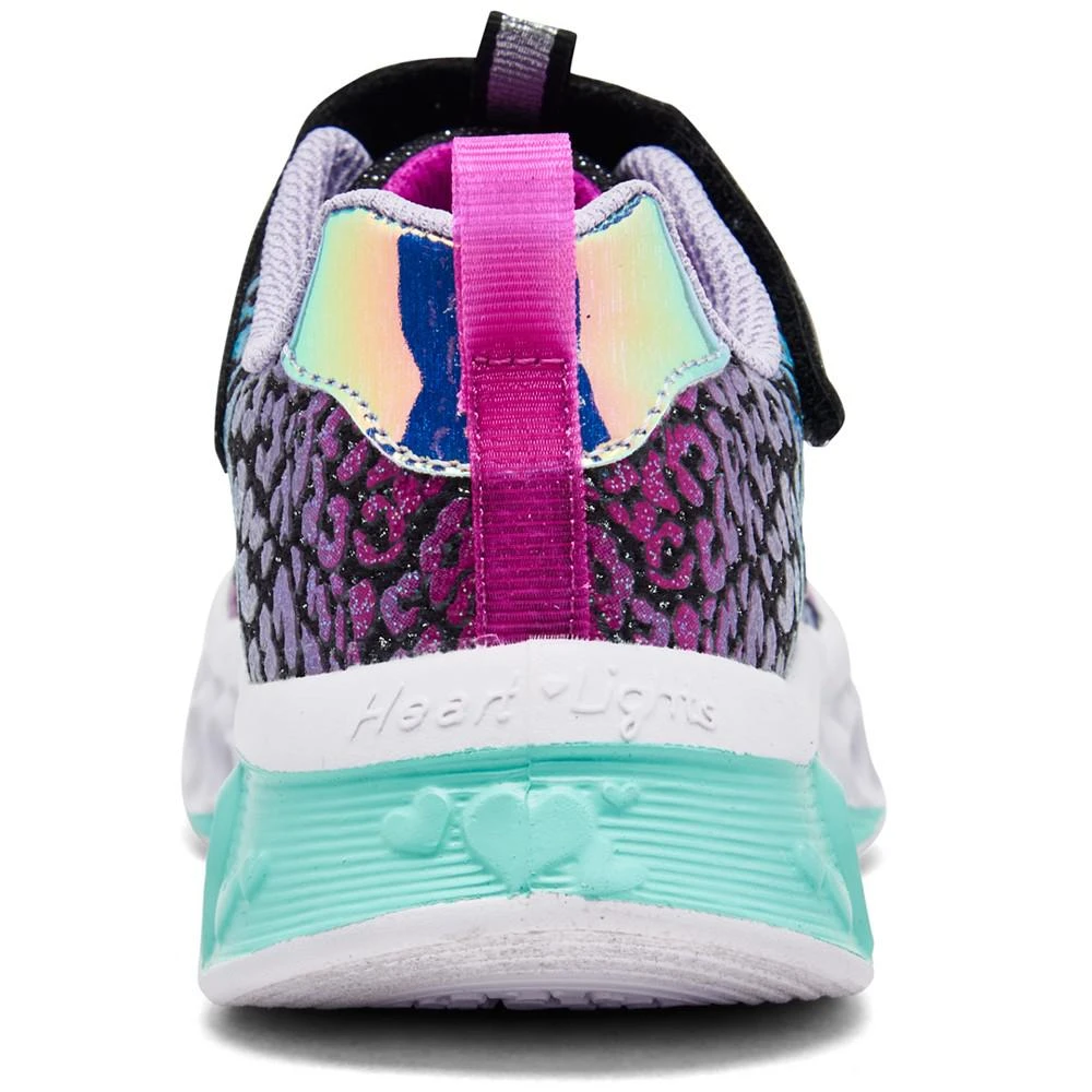 商品SKECHERS|Little Girls S-Lights- Flutter Heart - Loves Wild Stay-Put Closure Light-Up Casual Sneakers from Finish Line,价格¥225,第5张图片详细描述