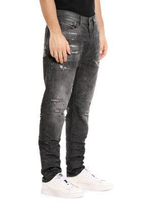 商品Diesel|Vider Slim-Fit Straight-Leg Distressed Jeans,价格¥697,第5张图片详细描述