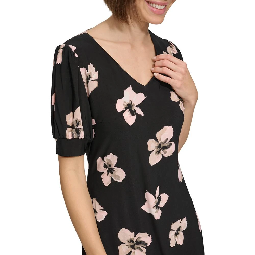 商品Tommy Hilfiger|Women's Floral V-Neck Puff-Sleeve Dress,价格¥547,第4张图片详细描述