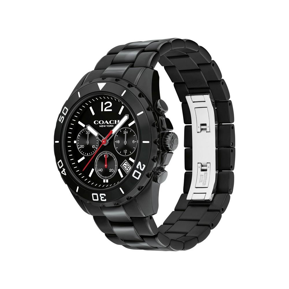 Men's Kent Black Stainless Steel Bracelet Watch 44mm商品第2张图片规格展示