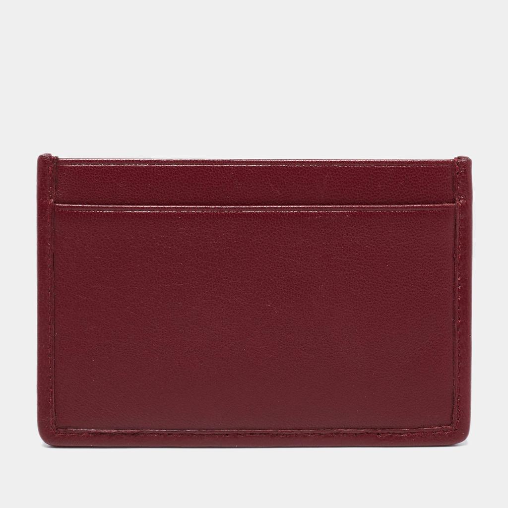 Miu Miu Burgundy Matelassé Leather Card Case商品第4张图片规格展示