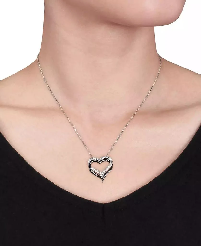 商品Macy's|Lab Grown White Sapphire (5/8 ct. t.w.) Sterling Silver, Heart Necklace,价格¥468,第2张图片详细描述