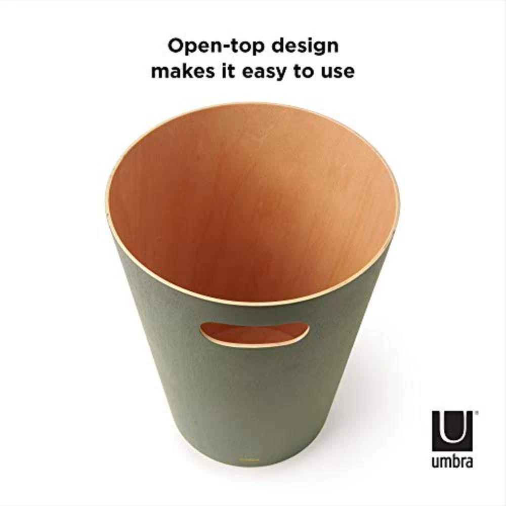 商品Umbra|Woodrow 2 Gallon Modern Wooden Trash Can Wastebasket Or Recycling Bin,价格¥329,第2张图片详细描述