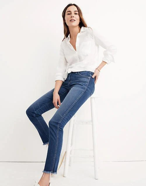 商品Madewell|Slim Straight Jeans: Raw-Hem Edition,价格¥476,第2张图片详细描述