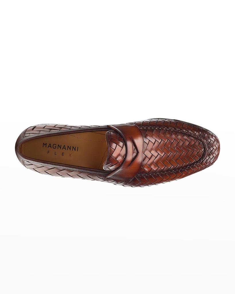 Men's Herman Woven Leather Penny Loafers商品第3张图片规格展示