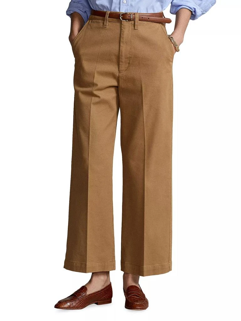 商品Ralph Lauren|Cropped Stretch-Cotton Wide-Leg Pant,价格¥1503,第4张图片详细描述