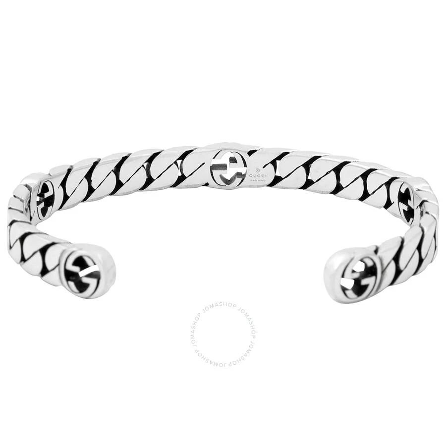 商品Gucci|Ladies Sterling Silver Interlocking G Cuff Bracelet,价格¥2977,第3张图片详细描述