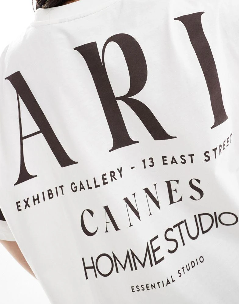 商品ASOS|ASOS DESIGN oversized t-shirt with paris stacked back graphic in cream,价格¥146,第2张图片详细描述