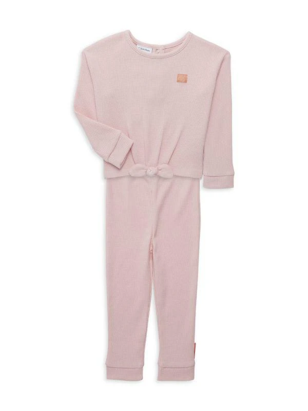 商品Calvin Klein|Baby Girl's 2-Piece Henley Tee & Leggings Set,价格¥80,第1张图片