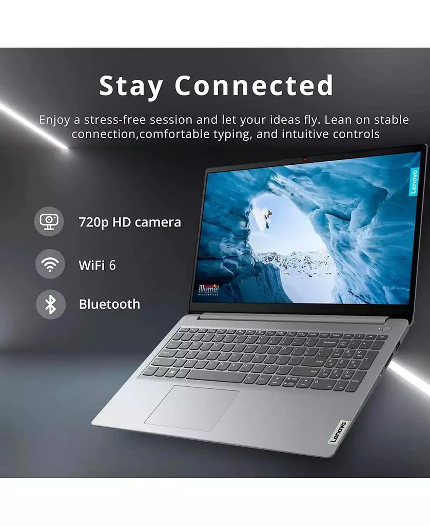 商品Lenovo|IdeaPad 1 15.6" Daily Traditional Laptop Intel Core i3 1215U 8GB RAM Intel UHD Graphics 256GB SSD Storage Windows 11 Home FHD 60Hz,价格¥2595,第5张图片详细描述